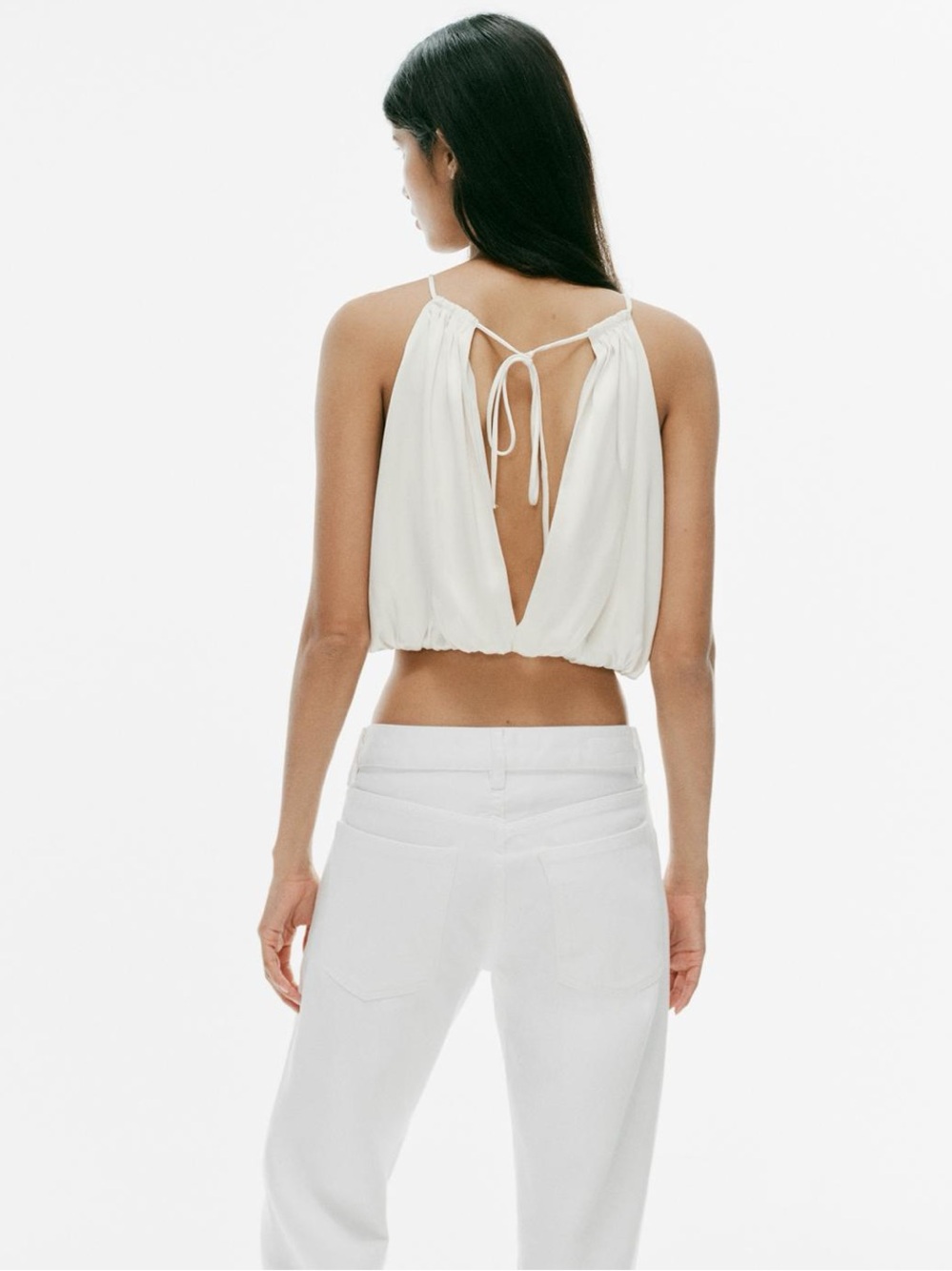 zara Cream Bubble Hem Women's top - Picture 2 of 6